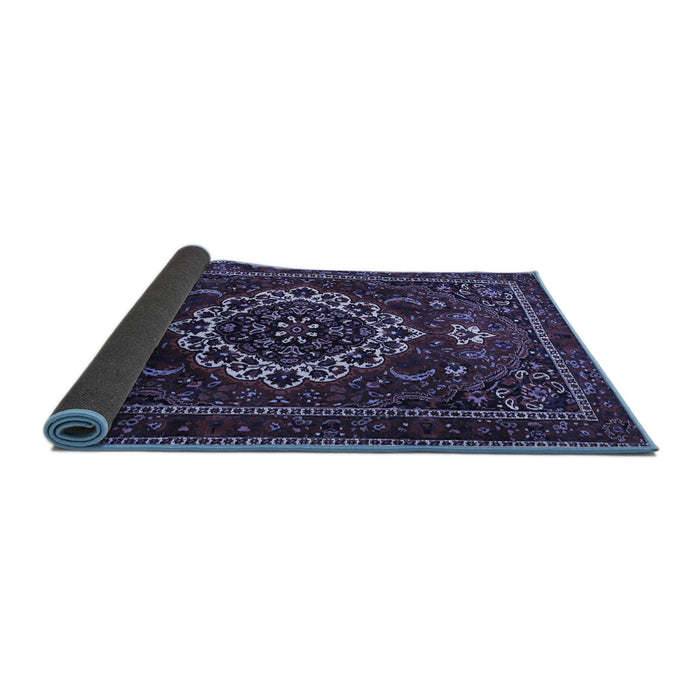 Sideview of Medallion Blue Traditional Rug, tr1498blu