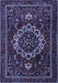 Machine Washable Medallion Blue Traditional Rug, wshtr1498blu