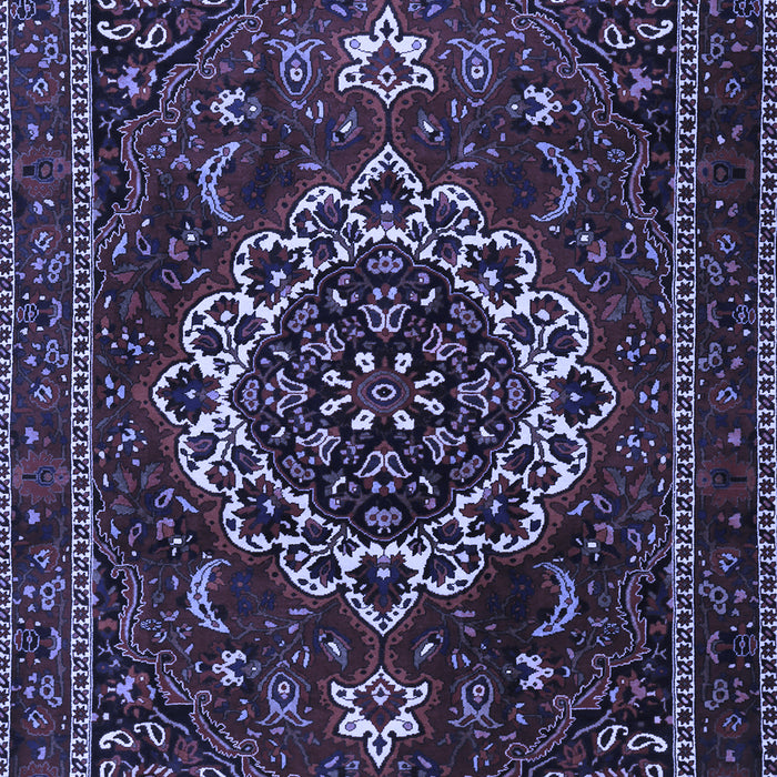 Machine Washable Medallion Blue Traditional Rug, wshtr1498blu