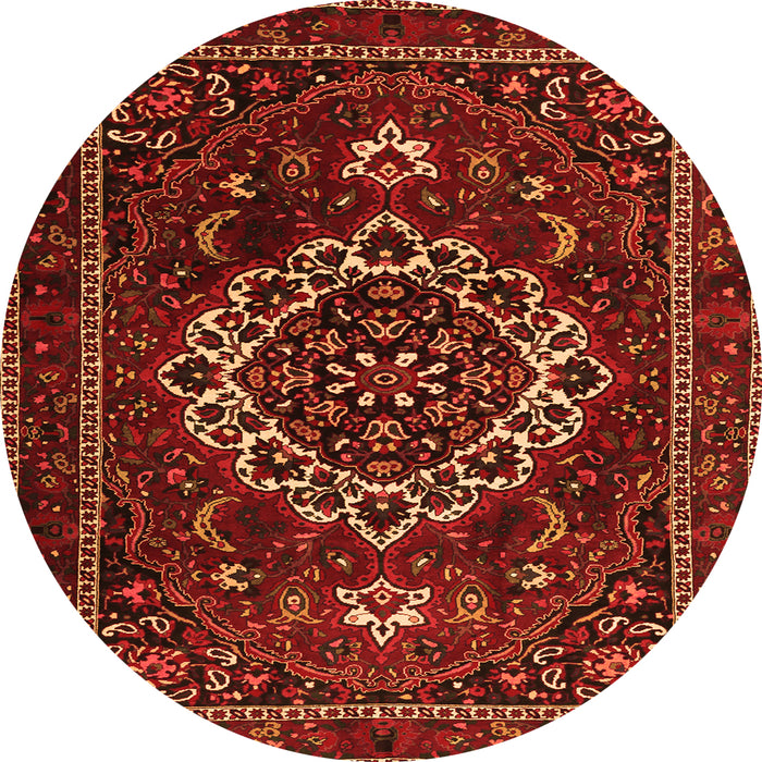 Square Medallion Orange Traditional Rug, tr1498org