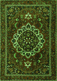 Medallion Green Traditional Rug, tr1498grn