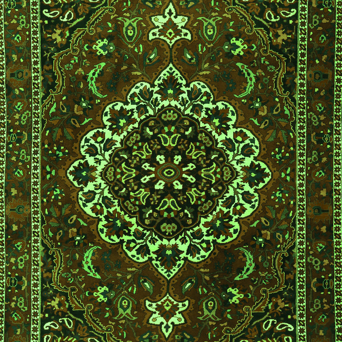 Medallion Green Traditional Rug, tr1498grn