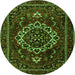 Machine Washable Medallion Green Traditional Area Rugs, wshtr1498grn