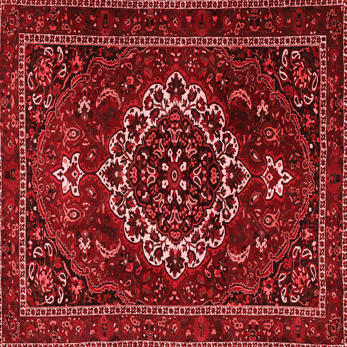 Machine Washable Medallion Red Traditional Rug, wshtr1498red