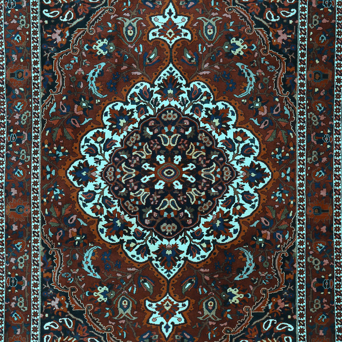Medallion Light Blue Traditional Rug, tr1498lblu