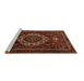 Sideview of Machine Washable Medallion Brown Traditional Rug, wshtr1498brn