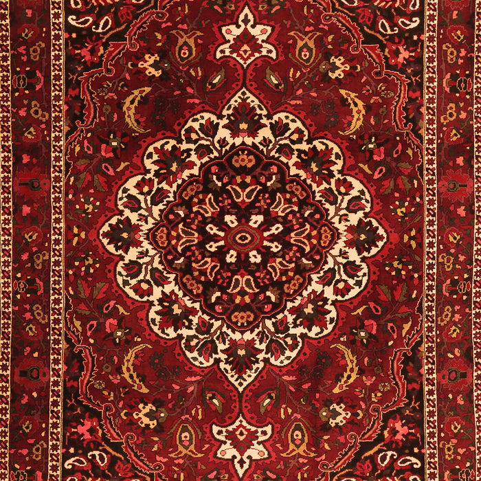 Serging Thickness of Machine Washable Medallion Orange Traditional Area Rugs, wshtr1498org
