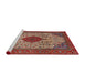 Sideview of Machine Washable Traditional Tomato Red Rug, wshtr1499