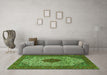 Machine Washable Persian Green Traditional Area Rugs in a Living Room,, wshtr1499grn