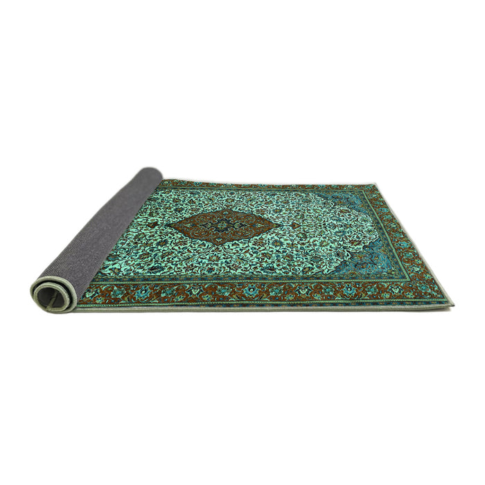 Sideview of Persian Turquoise Traditional Rug, tr1499turq