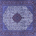 Square Persian Blue Traditional Rug, tr1499blu