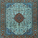 Square Persian Light Blue Traditional Rug, tr1499lblu