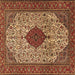 Square Persian Brown Traditional Rug, tr1499brn