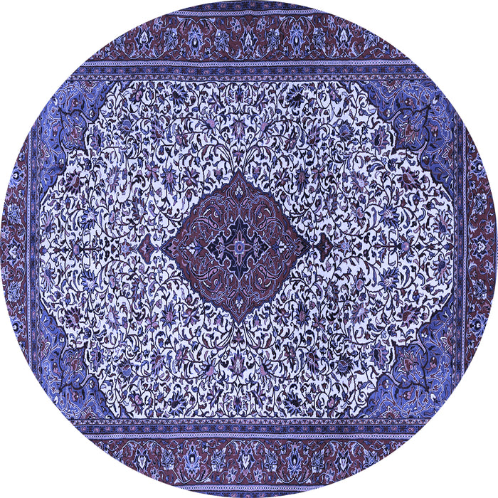 Round Persian Blue Traditional Rug, tr1499blu