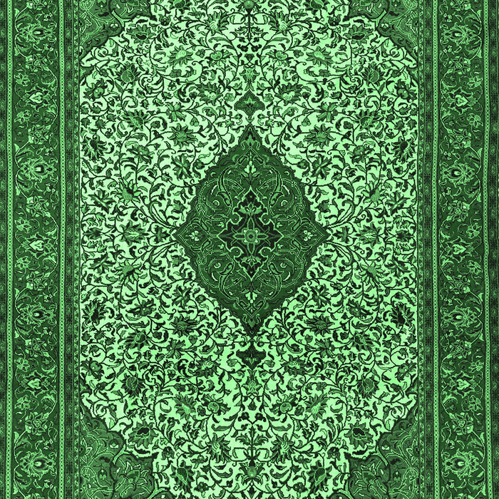 Machine Washable Persian Emerald Green Traditional Area Rugs, wshtr1499emgrn
