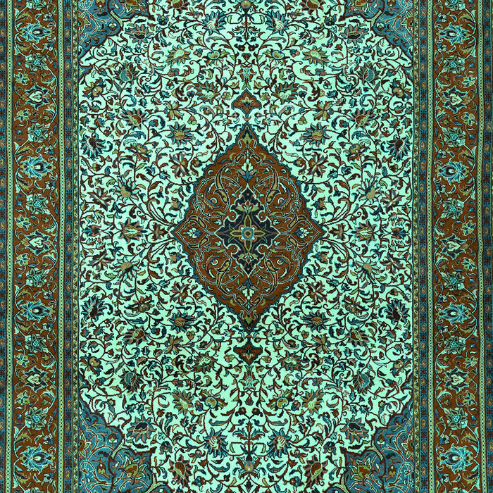 Machine Washable Persian Turquoise Traditional Area Rugs, wshtr1499turq