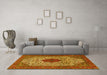 Machine Washable Persian Yellow Traditional Rug in a Living Room, wshtr1499yw