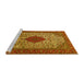 Sideview of Machine Washable Persian Yellow Traditional Rug, wshtr1499yw