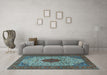 Machine Washable Persian Light Blue Traditional Rug in a Living Room, wshtr1499lblu