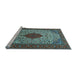 Sideview of Machine Washable Persian Light Blue Traditional Rug, wshtr1499lblu