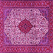 Square Machine Washable Persian Pink Traditional Rug, wshtr1499pnk