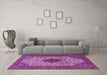 Machine Washable Persian Purple Traditional Area Rugs in a Living Room, wshtr1499pur