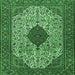Square Persian Emerald Green Traditional Rug, tr1499emgrn
