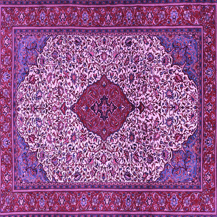 Square Machine Washable Persian Purple Traditional Area Rugs, wshtr1499pur
