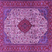 Square Machine Washable Persian Purple Traditional Area Rugs, wshtr1499pur