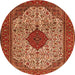 Machine Washable Persian Orange Traditional Area Rugs, wshtr1499org