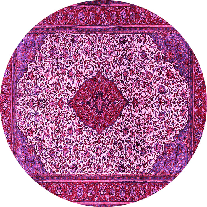 Round Persian Pink Traditional Rug, tr1499pnk
