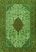 Serging Thickness of Machine Washable Persian Green Traditional Area Rugs, wshtr1499grn