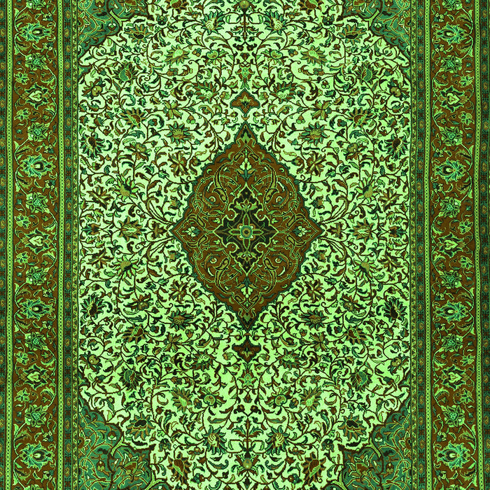 Serging Thickness of Machine Washable Persian Green Traditional Area Rugs, wshtr1499grn