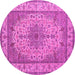 Round Medallion Pink Traditional Rug, tr149pnk