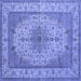 Square Medallion Blue Traditional Rug, tr149blu