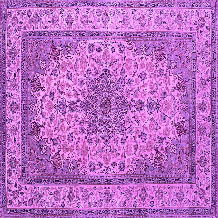 Square Medallion Purple Traditional Rug, tr149pur
