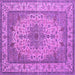 Square Medallion Purple Traditional Rug, tr149pur