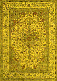 Medallion Yellow Traditional Rug, tr149yw