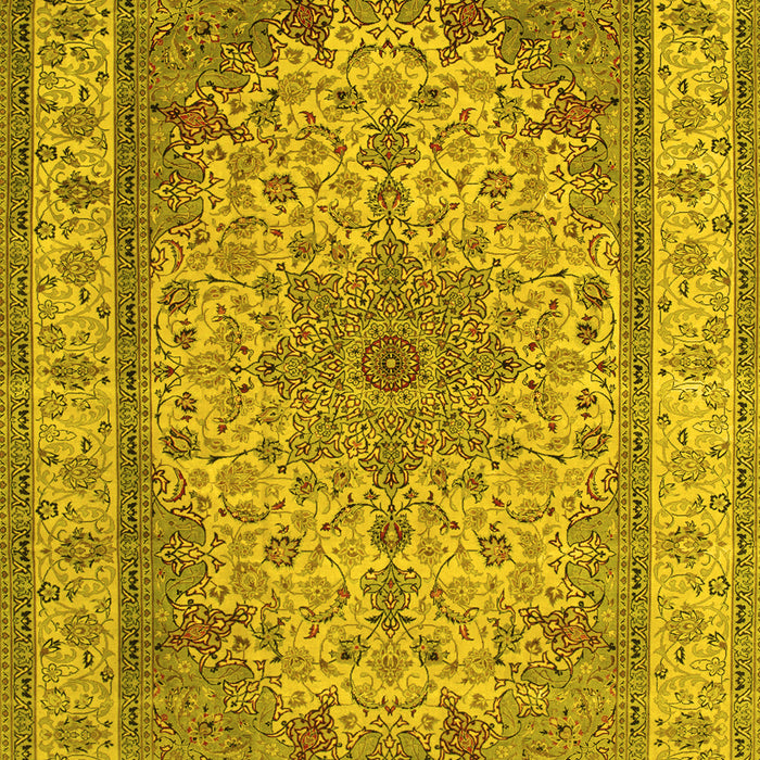 Medallion Yellow Traditional Rug, tr149yw