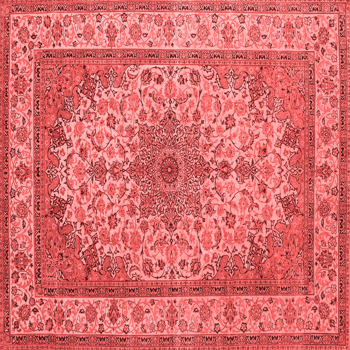 Machine Washable Medallion Red Traditional Rug, wshtr149red