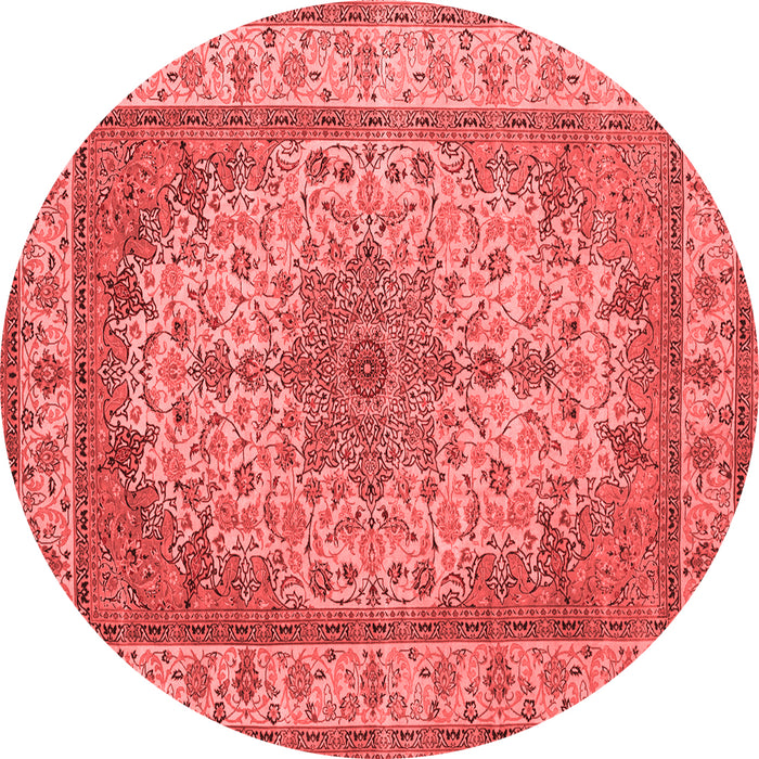 Machine Washable Medallion Red Traditional Rug, wshtr149red