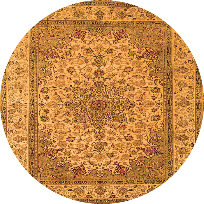 Square Medallion Orange Traditional Rug, tr149org