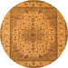 Square Medallion Orange Traditional Rug, tr149org