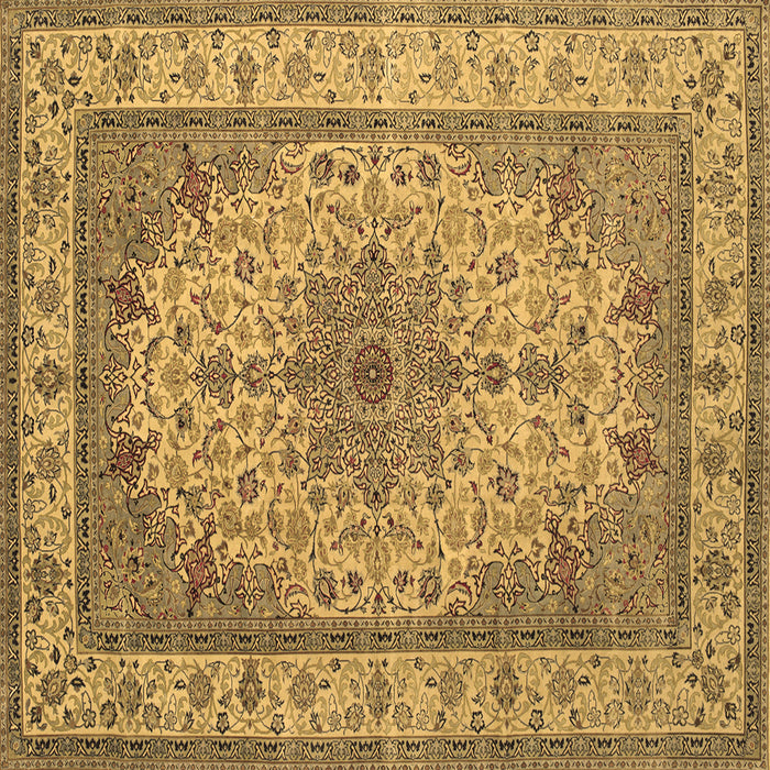 Square Medallion Brown Traditional Rug, tr149brn