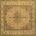 Square Medallion Brown Traditional Rug, tr149brn