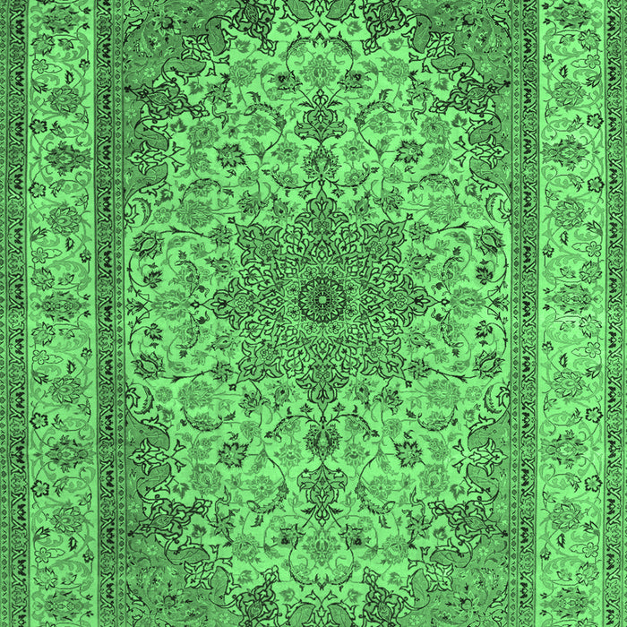 Medallion Emerald Green Traditional Rug, tr149emgrn
