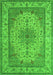 Serging Thickness of Machine Washable Medallion Green Traditional Area Rugs, wshtr149grn