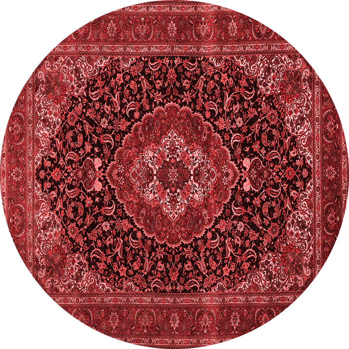 Machine Washable Medallion Red Traditional Rug, wshtr14red