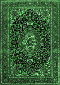 Medallion Emerald Green Traditional Rug, tr14emgrn