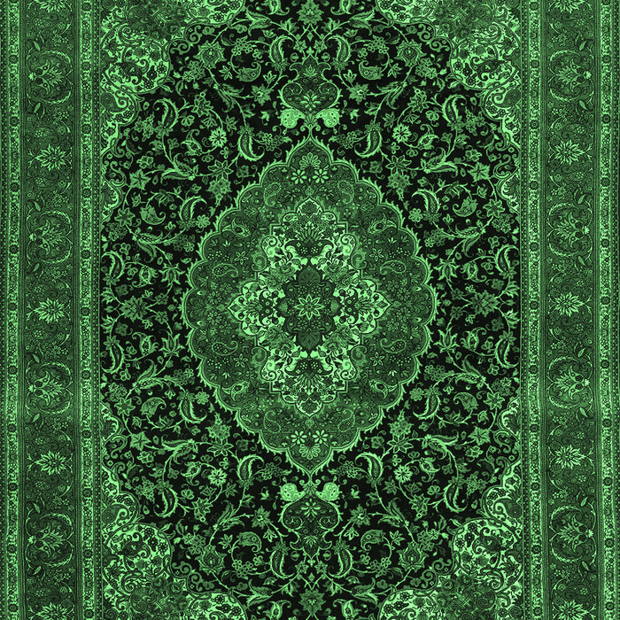 Medallion Emerald Green Traditional Rug, tr14emgrn